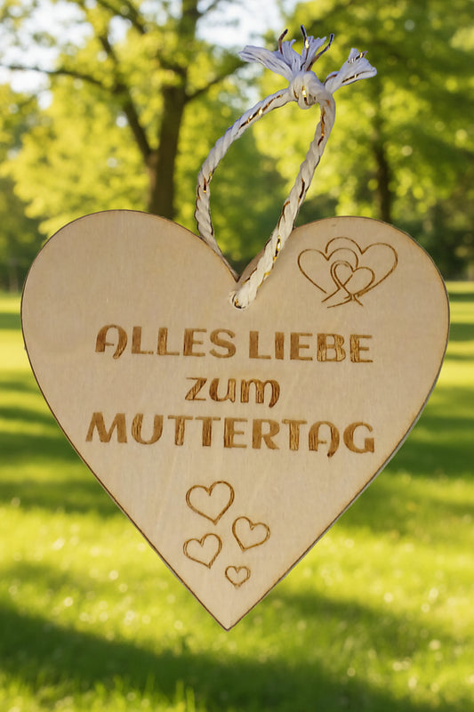 Holz Herz Muttertag – Personalisiertes Geschenk